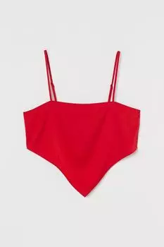 Атласный топ асимметричного кроя H&amp;M, красный