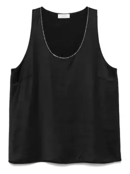 Атласный топ без рукавов Peserico, черный