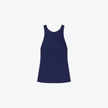 Атласный топ без рукавов с круглым вырезом Claudie Pierlot, цвет bleus