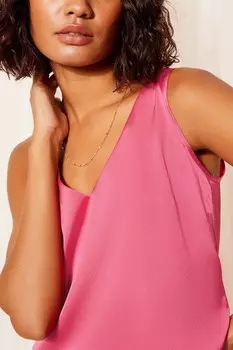 Атласный топ без рукавов с V-образным вырезом Friends Like These, розовый