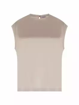 Атласный топ Brunello Cucinelli, бежевый