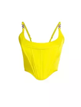 Атласный топ-бюстье Versace, цвет mimosa