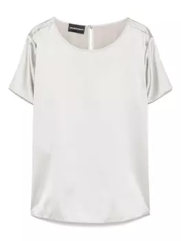 Атласный топ Emporio Armani, серый