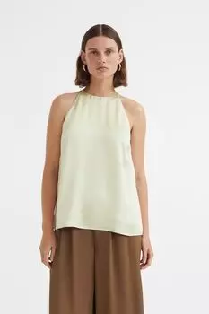 Атласный топ H&M, светло-желтого