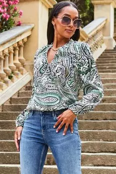 Атласный топ и драпировкой Sosandar, бежевый