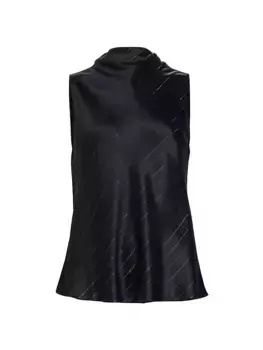 Атласный топ Laura Nonchalant Label, цвет black silver stripe