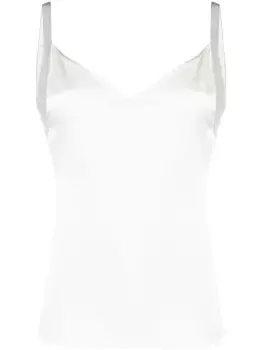 Атласный топ на бретелях с эффектом металлик Fabiana Filippi, нейтральный