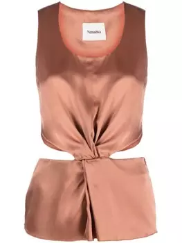 Атласный топ Nanushka, оранжевый