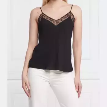 Атласный топ обычного кроя Patrizia Pepe, черный