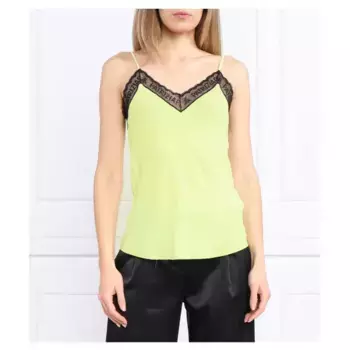 Атласный топ обычного кроя Patrizia Pepe, зеленый