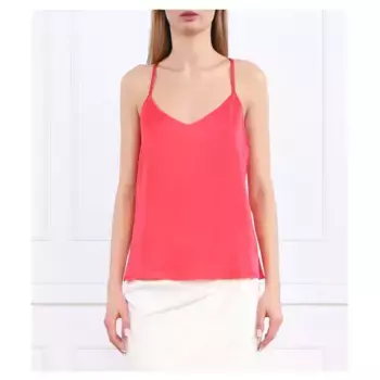 Атласный топ обычного кроя Twin-Set, розовый