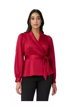 Атласный топ под смокинг Adrianna Papell, красный