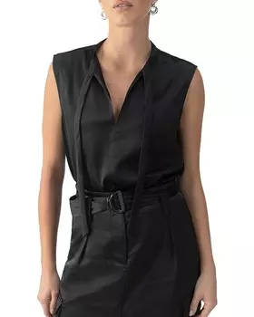 Атласный топ-ракушка с завязкой на шее Sanctuary, черный