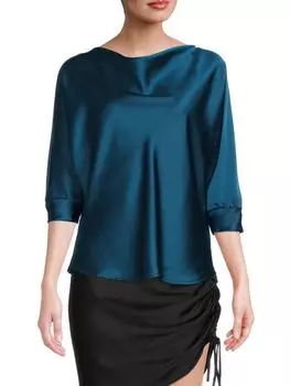 Атласный топ Renee C. с воротником-хомутом, beige