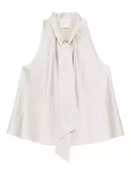 Атласный топ с бантом Forte Forte, нейтральный