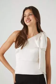 Атласный топ с бантом на одно плечо Forever 21