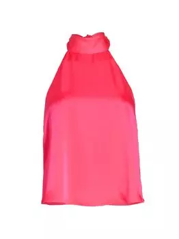 Атласный топ с бретелью через шею Take A Bow Favorite Daughter, розовый