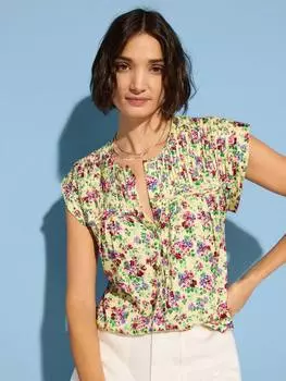 Атласный топ с цветочным рисунком от джиа Baukjen, цвет Butter/Multi