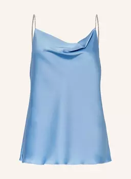 Атласный топ с драгоценными камнями Sem Per Lei, голубой