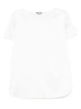 Атласный топ с короткими рукавами MAX MARA, белый