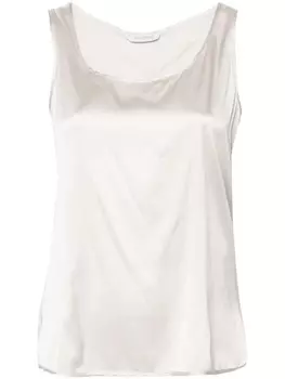 Атласный топ с U-образным вырезом Max Mara Leisure, белый