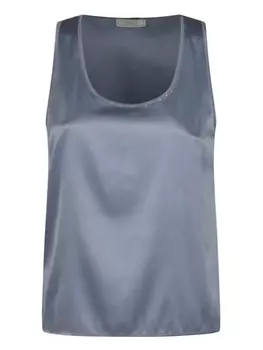 Атласный топ с U-образным вырезом Peserico, синий
