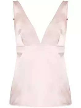Атласный топ с V-образным вырезом Givenchy, розовый