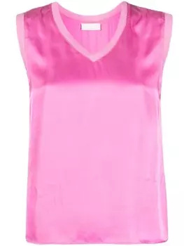 Атласный топ с V-образным вырезом LIU JO, розовый