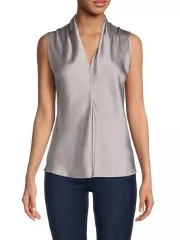 Атласный топ с V-образным вырезом Renee C., цвет Dusty Lavender