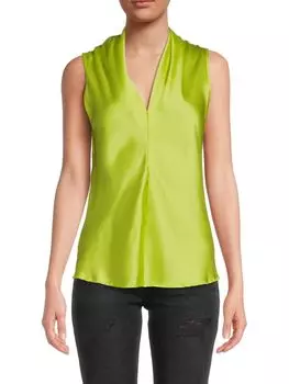 Атласный топ с V-образным вырезом Renee C., цвет Citron