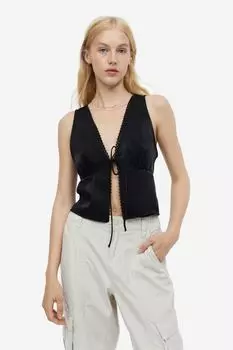 Атласный топ с завязками H&M