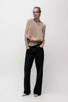 Атласный топ-шарик ZARA, норка