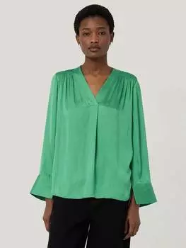 Атласный топ-туника Jigsaw, зеленый