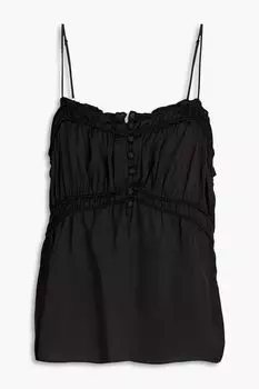 Атласный топ Yael с пуговицами BA&SH, черный