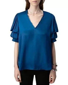 Атласный топ Zadig & Voltaire Taste, синий