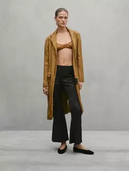 Атласный треугольный бюстгальтер - студия Massimo Dutti, коричневый