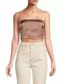 Атласный укороченный топ-труба Renee C., цвет Dune