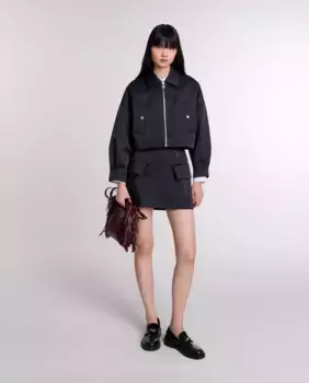 Атласный женский жакет Maje, черный