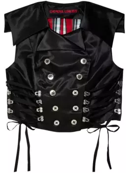 Атласный жилет со шнуровкой Chopova Lowena, черный