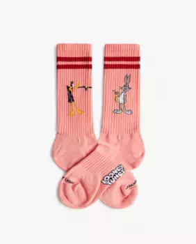 Атлетические мужские носки розовые Looney Tunes с Дaffy и Багсом Jimmy Lion, розовый