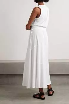 ATM ANTHONY THOMAS MELILLO платье макси High Torsion из хлопкового джерси, белый