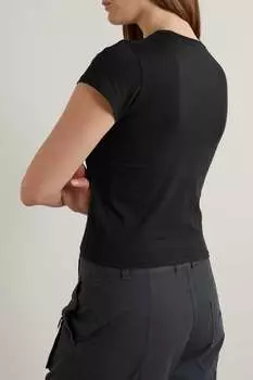 ATM ANTHONY THOMAS MELILLO Рубашка из хлопкового джерси в рубчик, черный