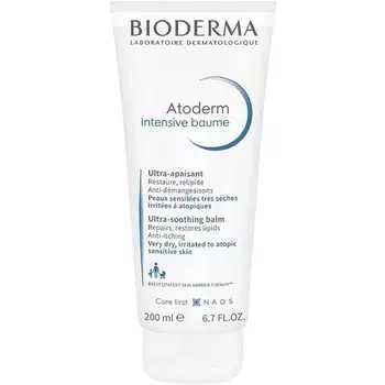 Atoderm Intensiv Balm Ультра успокаивающий смягчающий крем для очень сухой, зудящей, склонной к экземе кожи с керамидами и глицерином 200 мл, Bioderma