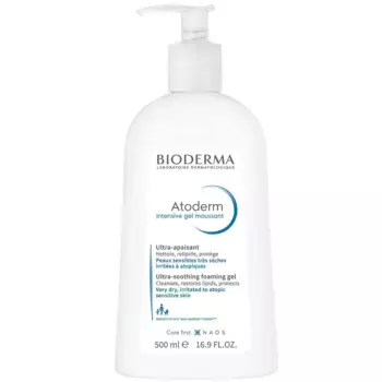 Atoderm Intensiv Moussing gel Ультра-успокаивающий пенящийся гель для душа для сухой и атопичной кожи. Bioderma