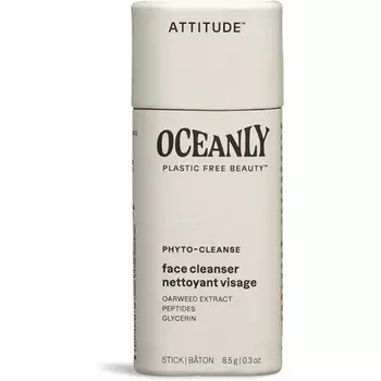 ATTITUDE Oceanly Очищающий стик для лица Проверено EWG Не содержит пластика Растительные и минеральные ингредиенты Веганские продукты для ухода за кожей PHYTO CLEANSE Без запаха 8,5 грамм