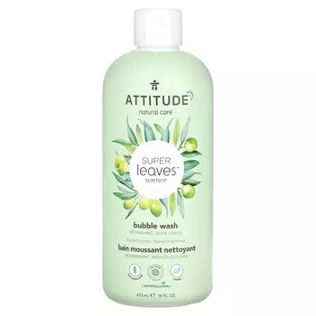 ATTITUDE Super Leaves Science Bubble Wash с оливковыми листьями, 16 жидких унций (473 мл)