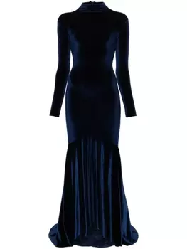 Atu Body Couture бархатное платье с высоким воротником, синий