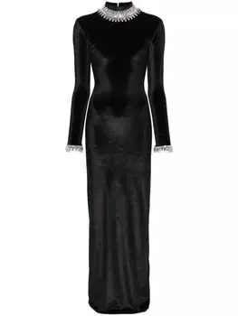 Atu Body Couture бархатное платье с кристаллами, черный