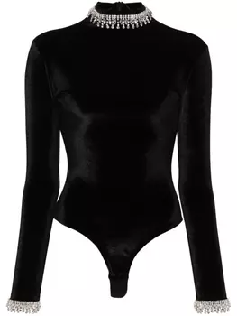 Atu Body Couture боди с кристаллами, черный