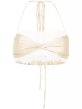 Atu Body Couture драпированный топ-бандо из коллаборации с Rue Ra, нейтральный цвет